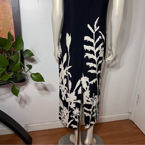 Vintage R.J. Collection by Chelsea Rousso Black Sheath Dress Long Floral  Size 8 - Picture 5 of 12